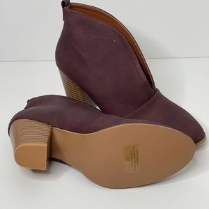 Burgundy Booties Size 10 NWOT